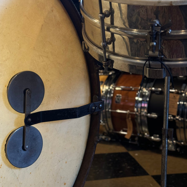 VINTAGE 1920s-30s Ludwig Trap Kit in Black Diamond Pearl with 5x14 Universal Snare Drum - 14x28, 5x14