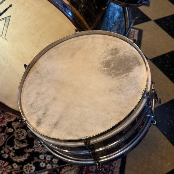 VINTAGE 1920s-30s Ludwig Trap Kit in Black Diamond Pearl with 5x14 Universal Snare Drum - 14x28, 5x14