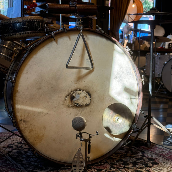 VINTAGE 1920s-30s Ludwig Trap Kit in Black Diamond Pearl with 5x14 Universal Snare Drum - 14x28, 5x14