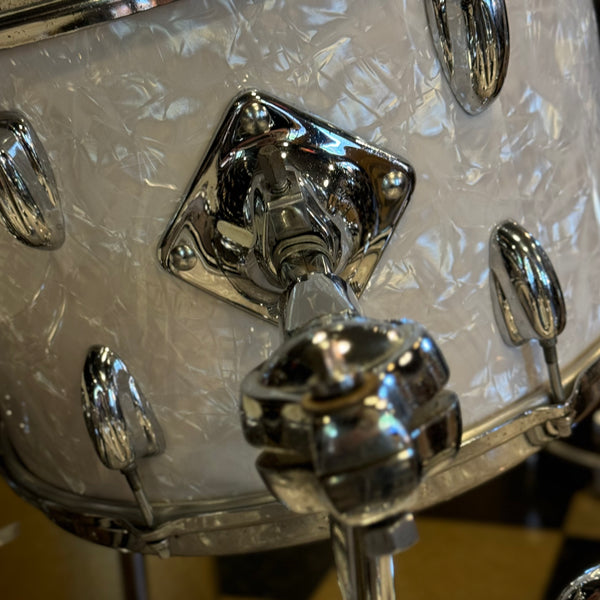 VINTAGE 1970's Slingerland 80n "Buddy Rich Outfit" In White Marine Pearl - 14x24, 9x13, 16x16, 16x16, 5x14