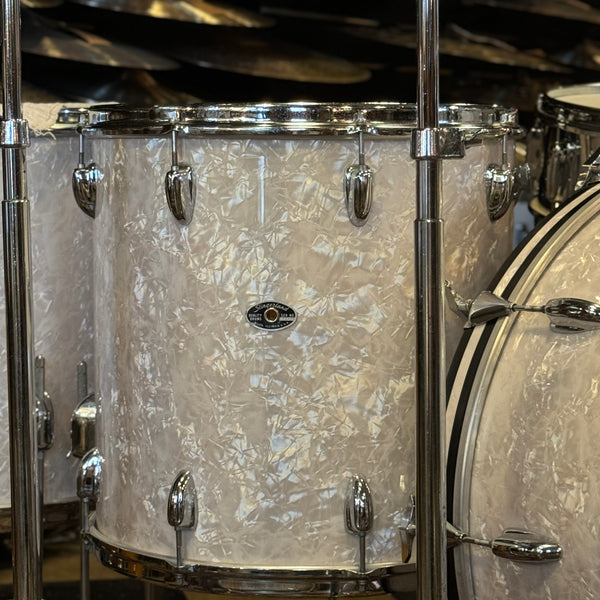 VINTAGE 1970's Slingerland 80n "Buddy Rich Outfit" In White Marine Pearl - 14x24, 9x13, 16x16, 16x16, 5x14