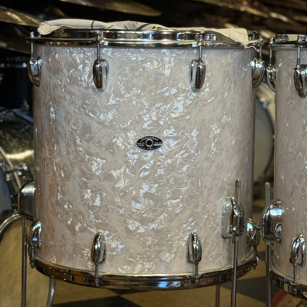 VINTAGE 1970's Slingerland 80n "Buddy Rich Outfit" In White Marine Pearl - 14x24, 9x13, 16x16, 16x16, 5x14