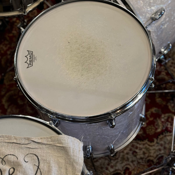 VINTAGE 1970's Slingerland 80n "Buddy Rich Outfit" In White Marine Pearl - 14x24, 9x13, 16x16, 16x16, 5x14