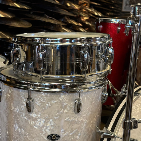 VINTAGE 1970's Slingerland 80n "Buddy Rich Outfit" In White Marine Pearl - 14x24, 9x13, 16x16, 16x16, 5x14