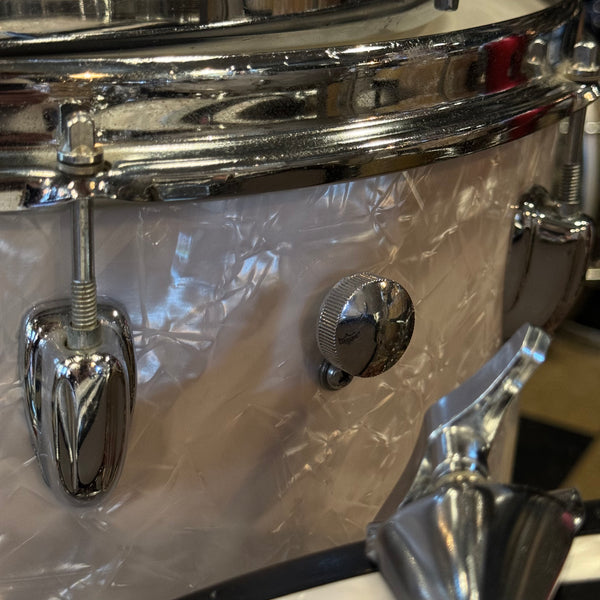 VINTAGE 1970's Slingerland 80n "Buddy Rich Outfit" In White Marine Pearl - 14x24, 9x13, 16x16, 16x16, 5x14