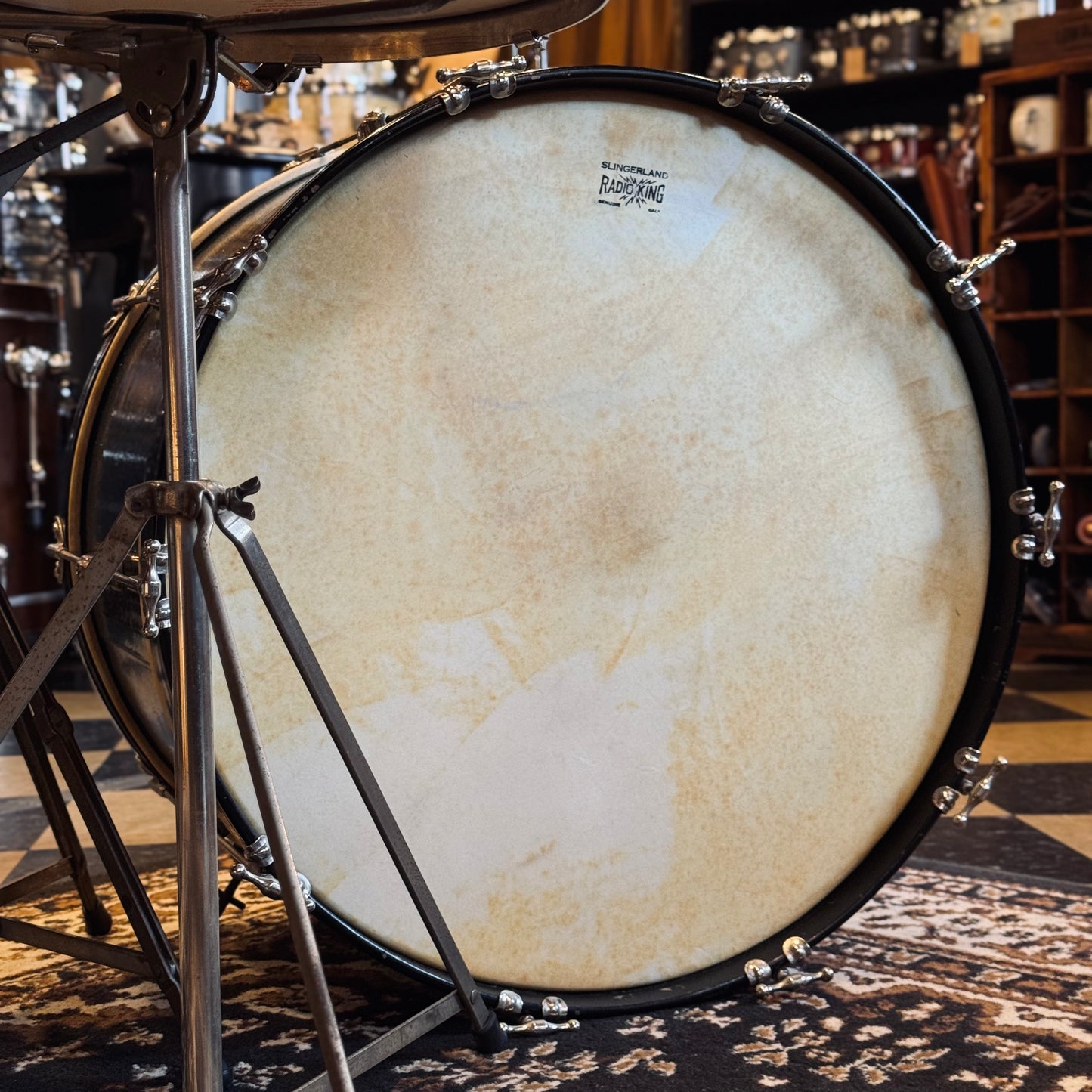 VINTAGE 1950's Slingerland JR Outfit in Blue Sparkle - 12x22, 8x12, 5.5x14
