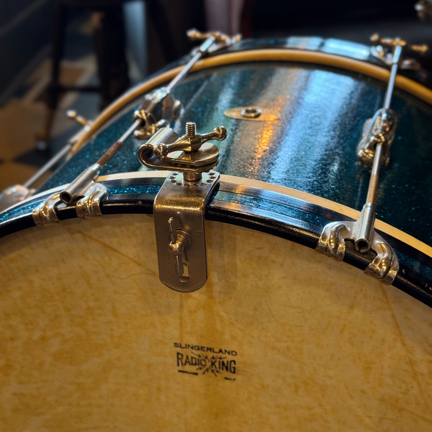 VINTAGE 1950's Slingerland JR Outfit in Blue Sparkle - 12x22, 8x12, 5.5x14