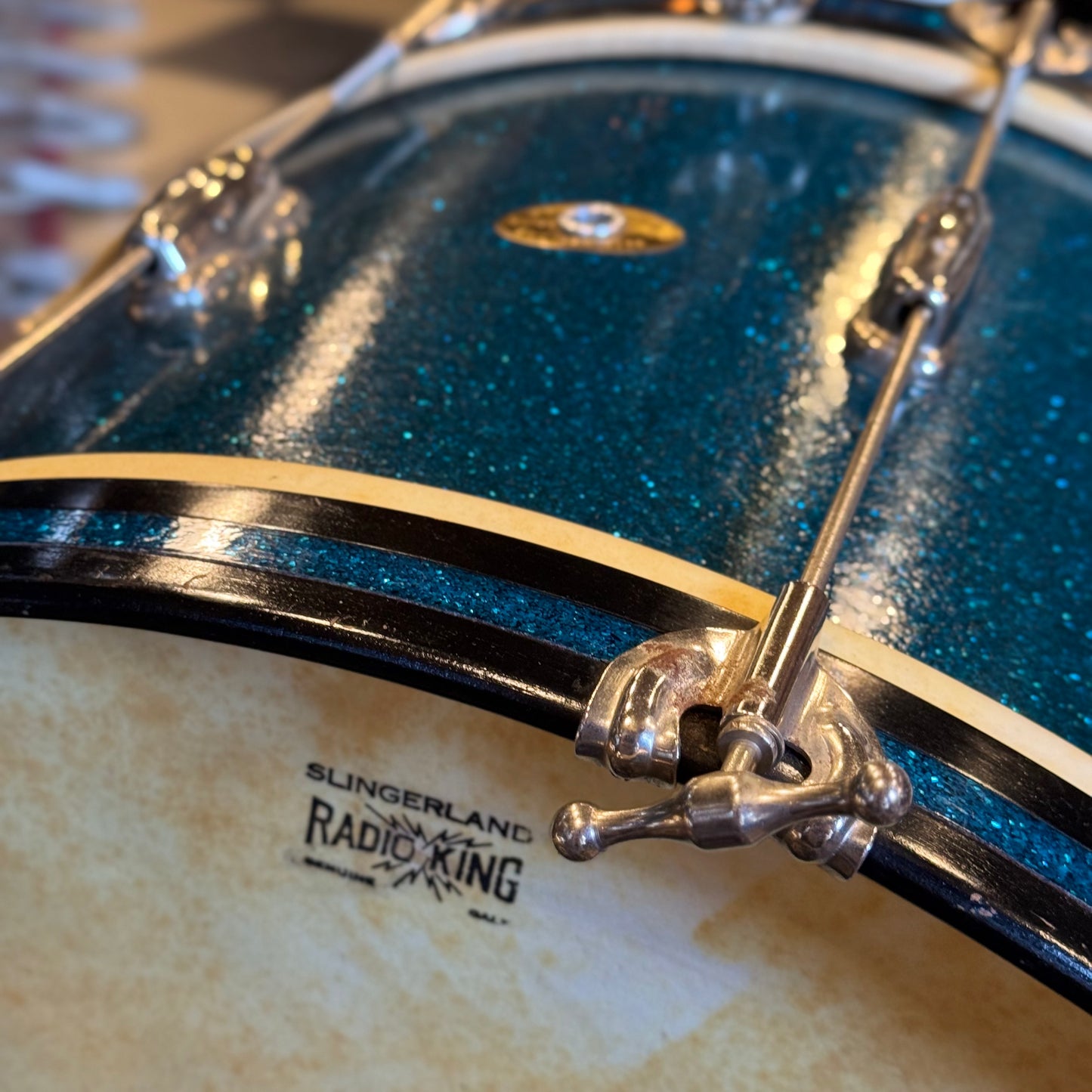 VINTAGE 1950's Slingerland JR Outfit in Blue Sparkle - 12x22, 8x12, 5.5x14