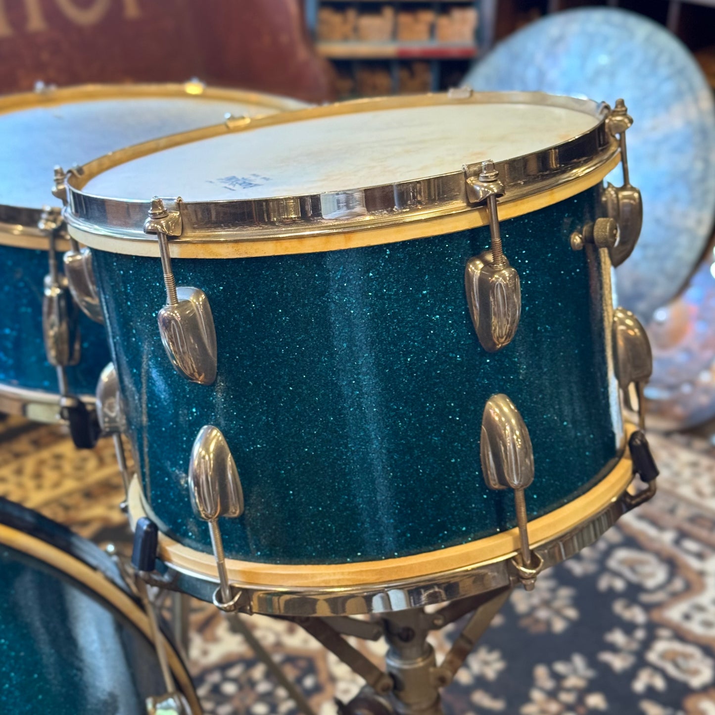 VINTAGE 1950's Slingerland JR Outfit in Blue Sparkle - 12x22, 8x12, 5.5x14
