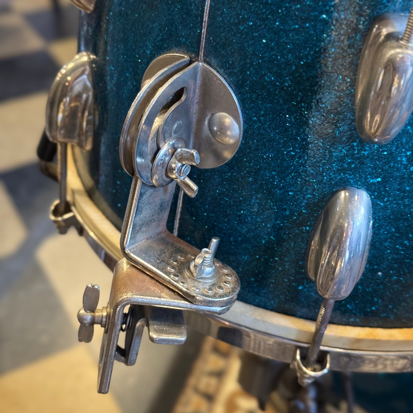VINTAGE 1950's Slingerland JR Outfit in Blue Sparkle - 12x22, 8x12, 5.5x14