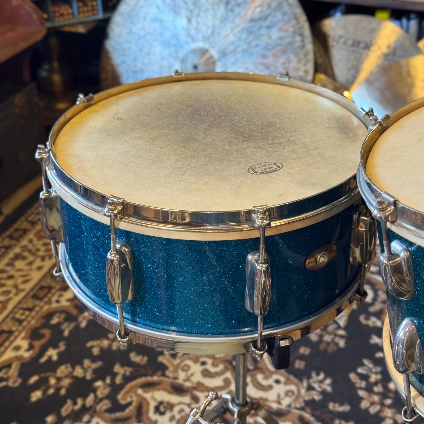 VINTAGE 1950's Slingerland JR Outfit in Blue Sparkle - 12x22, 8x12, 5.5x14