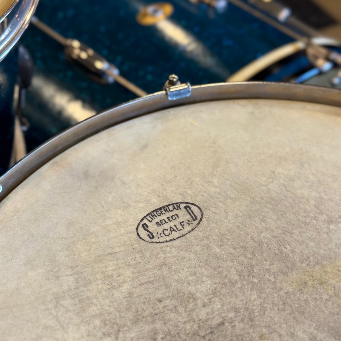 VINTAGE 1950's Slingerland JR Outfit in Blue Sparkle - 12x22, 8x12, 5.5x14