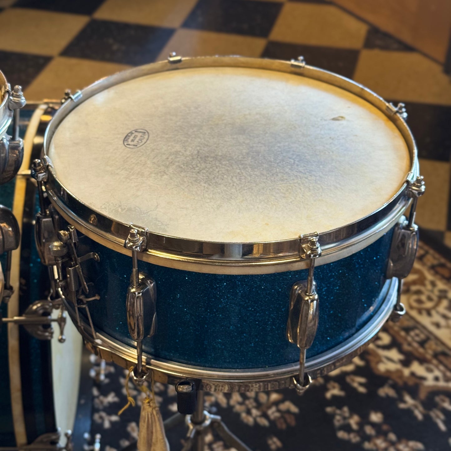 VINTAGE 1950's Slingerland JR Outfit in Blue Sparkle - 12x22, 8x12, 5.5x14