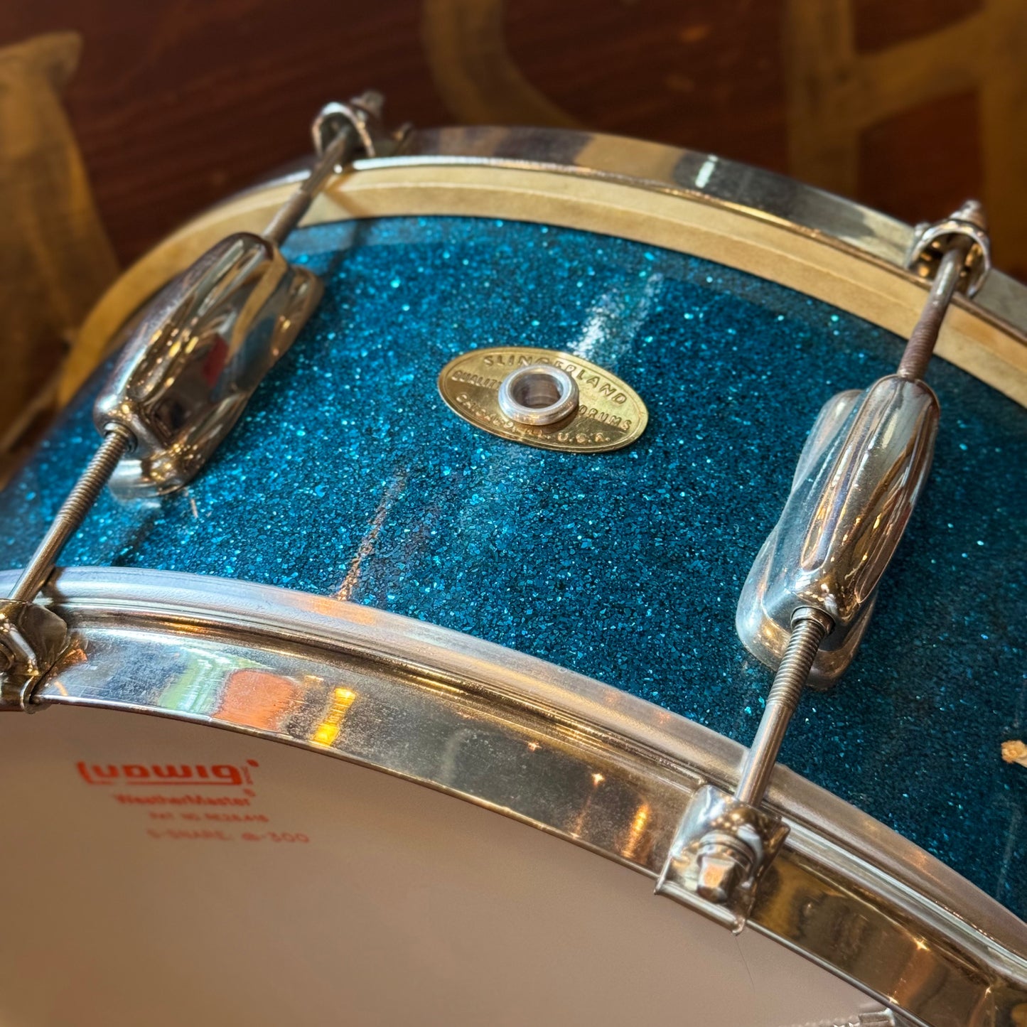 VINTAGE 1950's Slingerland JR Outfit in Blue Sparkle - 12x22, 8x12, 5.5x14
