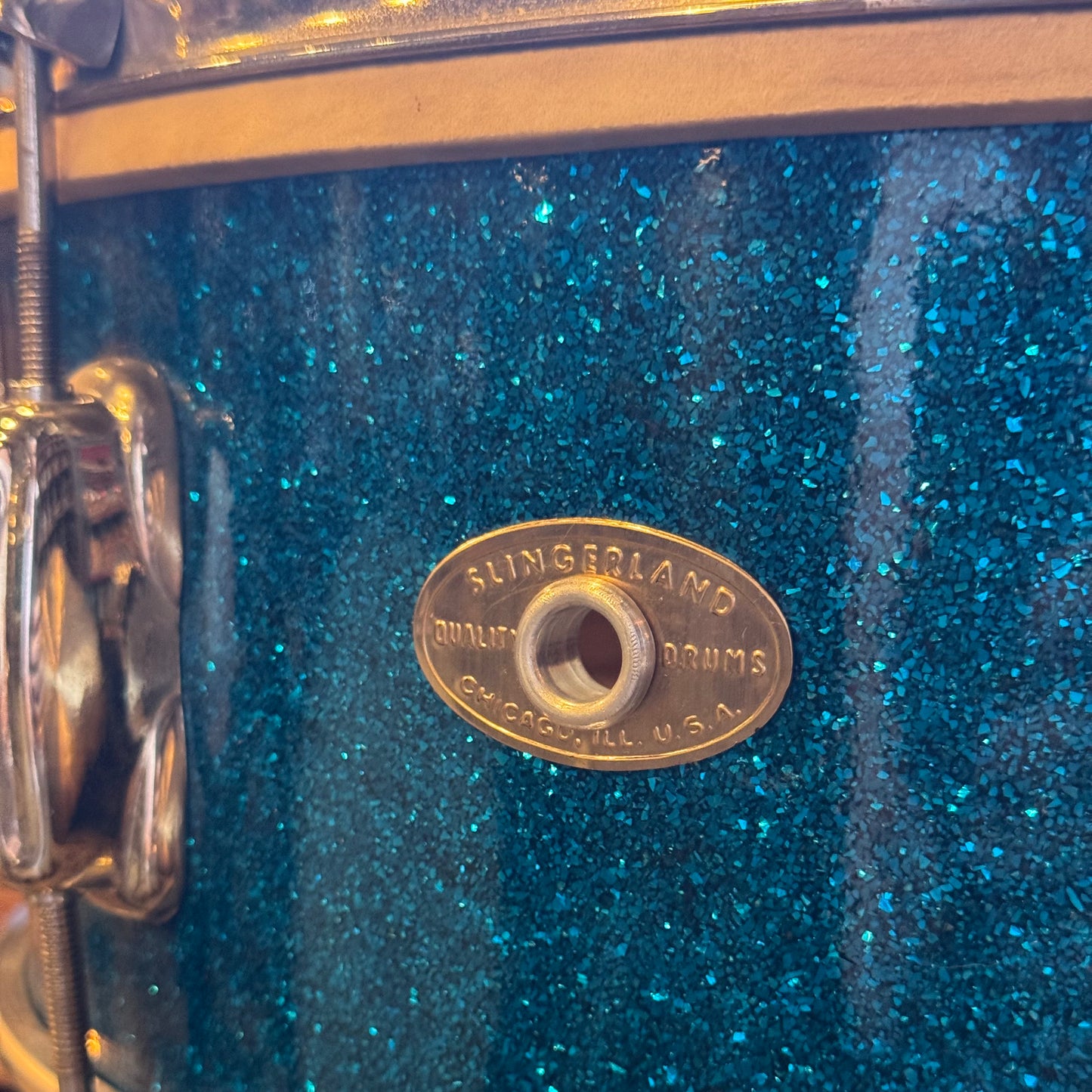 VINTAGE 1950's Slingerland JR Outfit in Blue Sparkle - 12x22, 8x12, 5.5x14