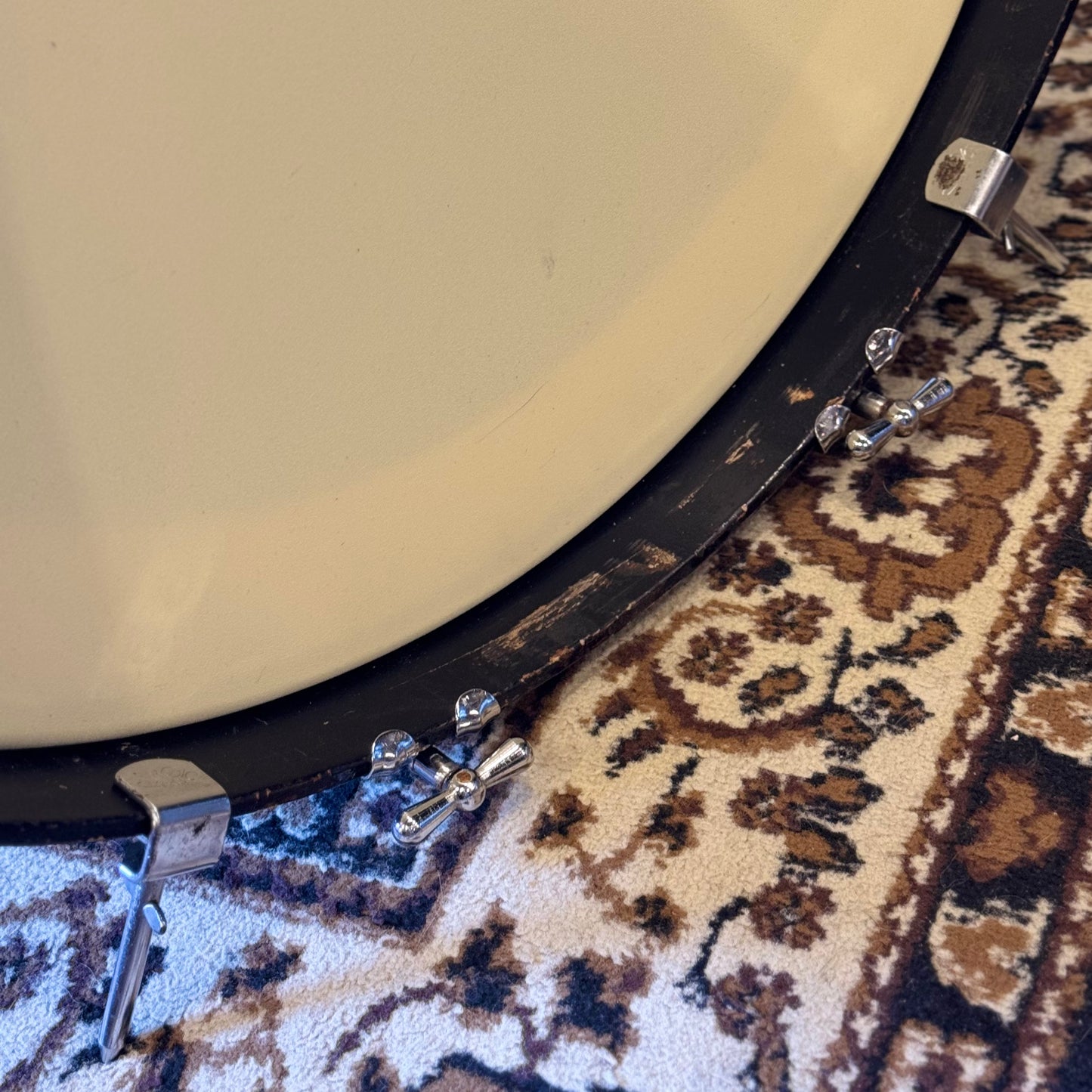 VINTAGE 1950's WFL Drum Set in White Marine Pearl - 14x24, 9x13, 16x16, 16x16, 6.5x14