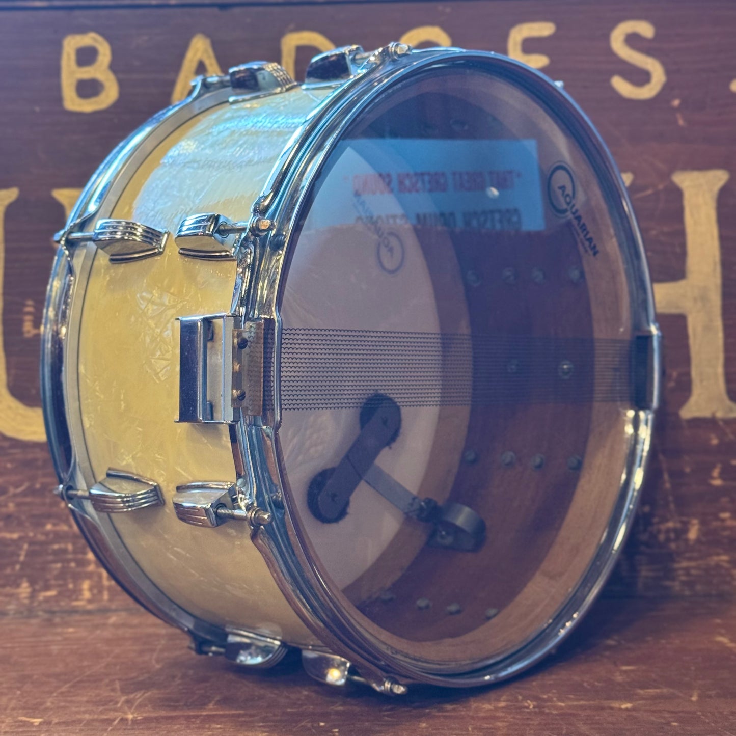 VINTAGE 1950's WFL Drum Set in White Marine Pearl - 14x24, 9x13, 16x16, 16x16, 6.5x14