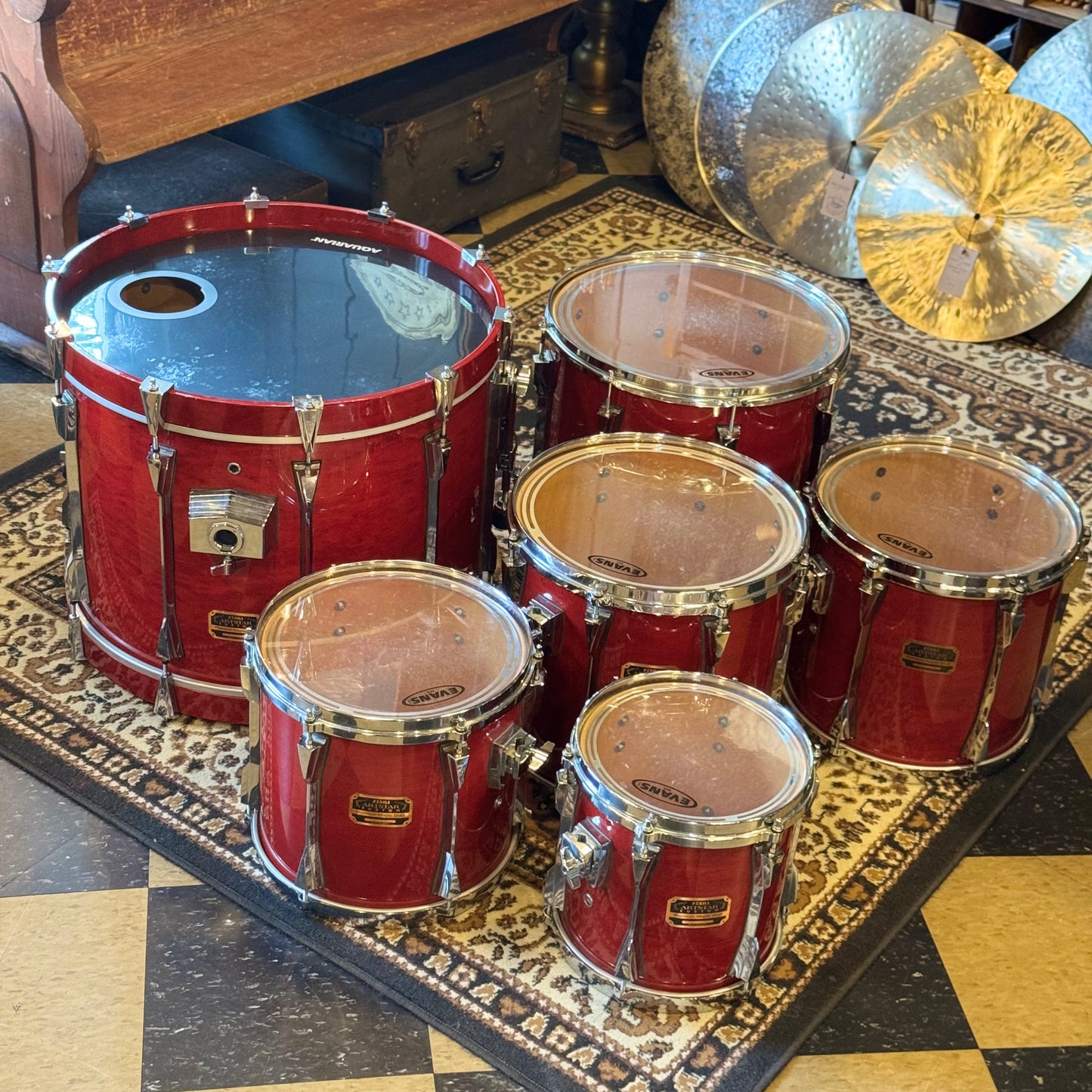 USED 1990's Tama Artstar Custom in Red Lacquer - 16x22, 10x10, 11x12, 12x13, 13x14, 16x16