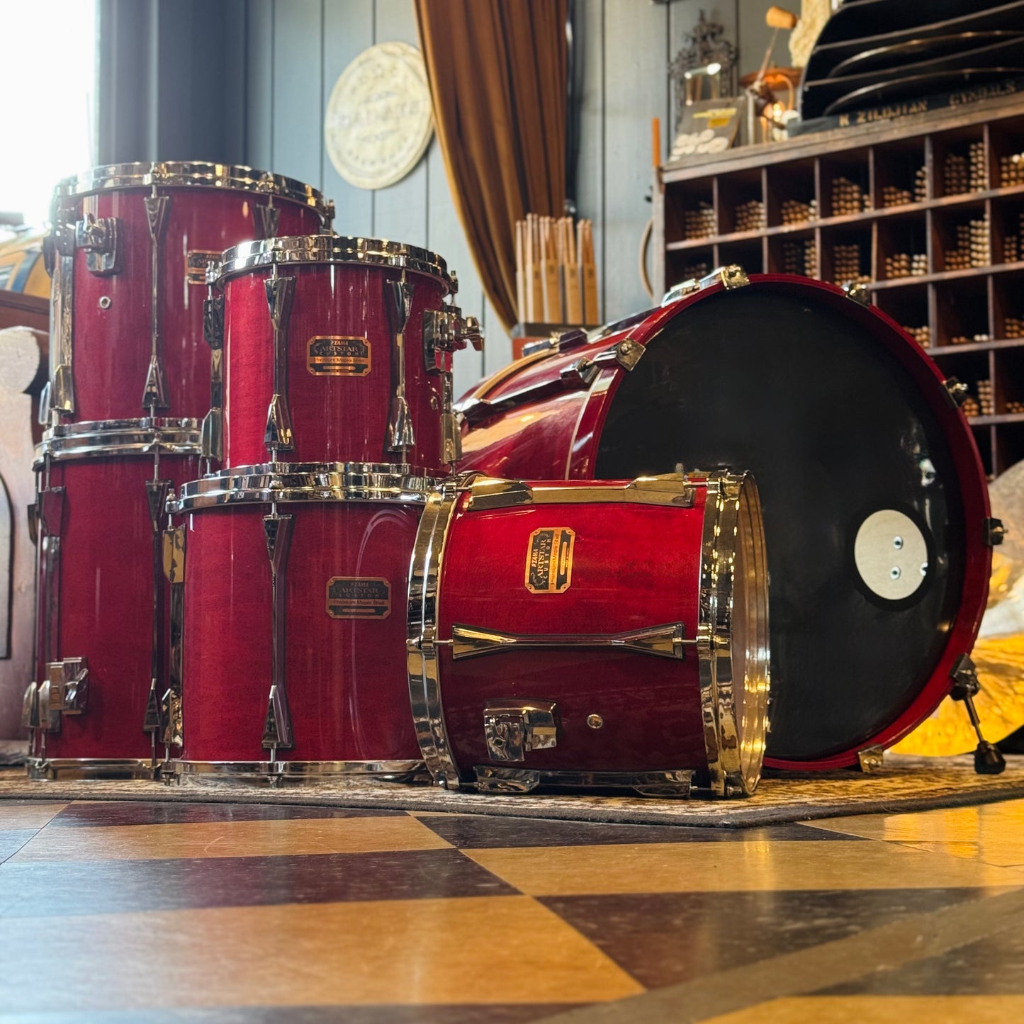 USED 1990's Tama Artstar Custom in Red Lacquer - 16x22, 10x10, 11x12, 12x13, 13x14, 16x16
