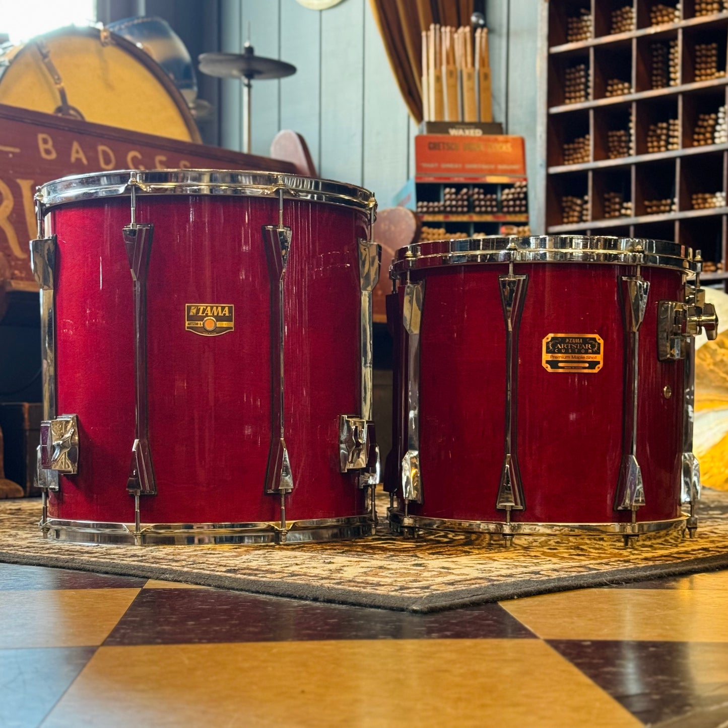 USED 1990's Tama Artstar Custom in Red Lacquer - 16x22, 10x10, 11x12, 12x13, 13x14, 16x16