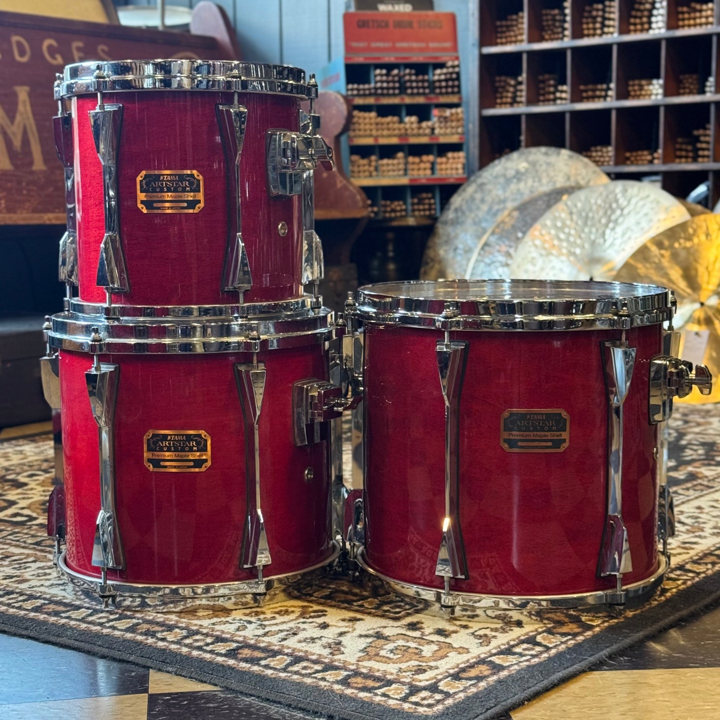 USED 1990's Tama Artstar Custom in Red Lacquer - 16x22, 10x10, 11x12, 12x13, 13x14, 16x16