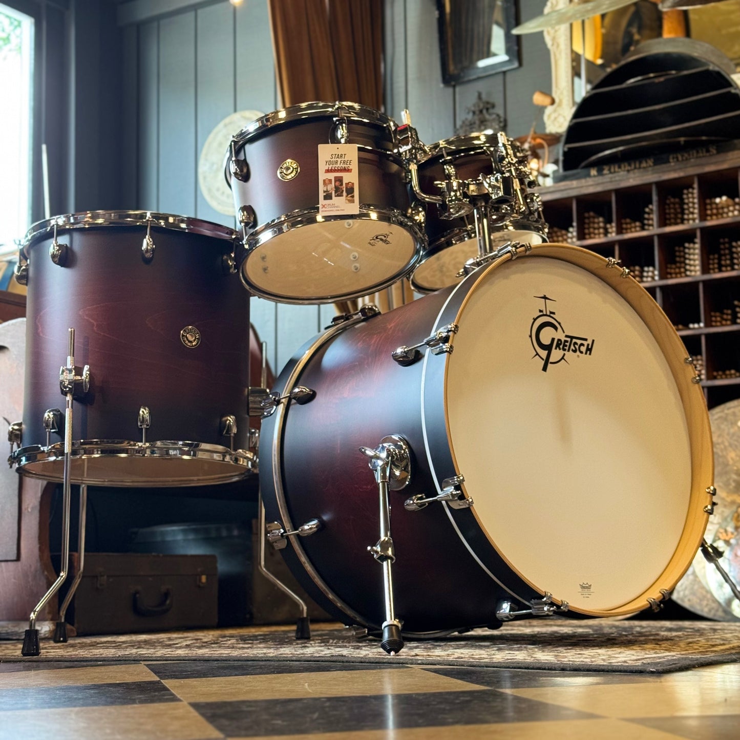 NEW Gretsch Catalina Maple in Satin Deep Cherry Burst - 16x22, 7x10, 8x12, 16x16