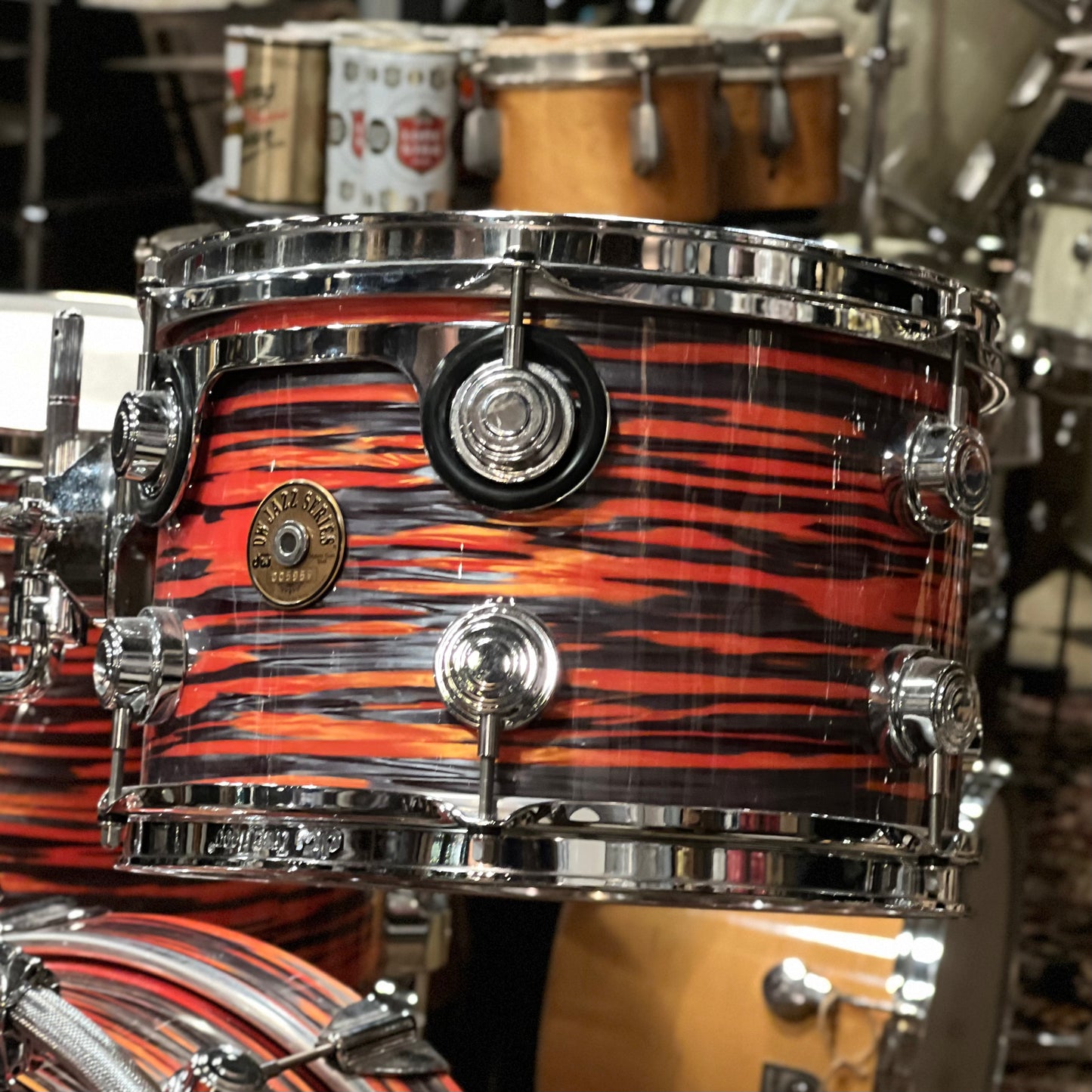 USED DW Collector's Jazz Series Maple/Gum Drum Set in Tiger Oyster - 16x20, 8x12, 16x16