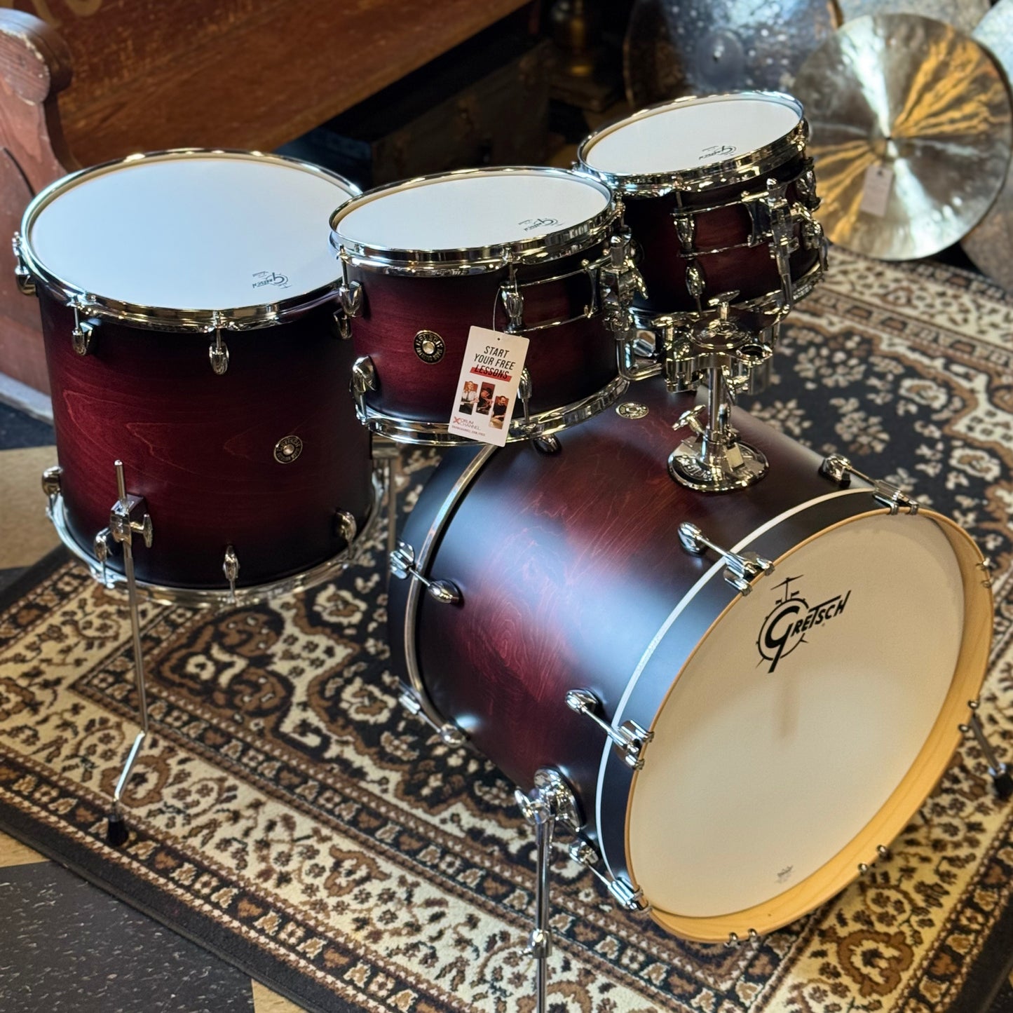 NEW Gretsch Catalina Maple in Satin Deep Cherry Burst - 16x22, 7x10, 8x12, 16x16
