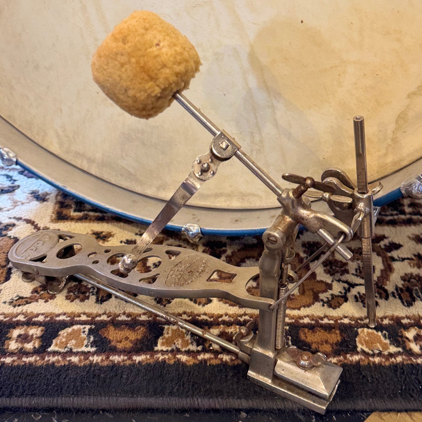 VINTAGE 1920's Leedy & Strupe Trap Kit in Silver & Blue Duco Pearl - 14x28, 9x13, 12x14, 5.5x14