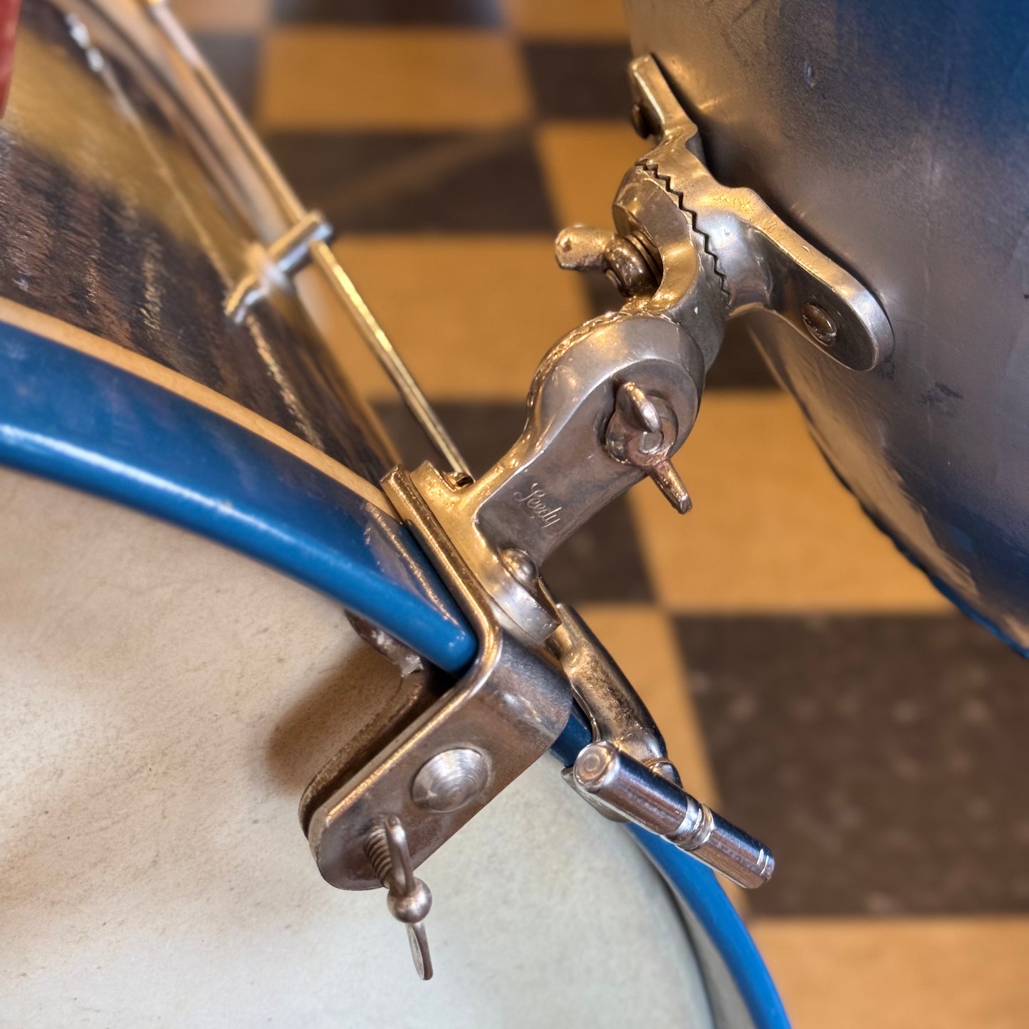 VINTAGE 1920's Leedy & Strupe Trap Kit in Silver & Blue Duco Pearl - 14x28, 9x13, 12x14, 5.5x14