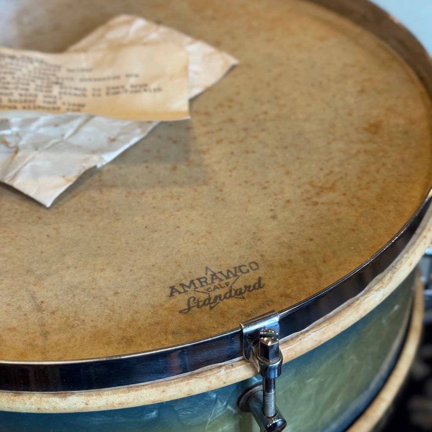 VINTAGE 1920's Leedy & Strupe Trap Kit in Silver & Blue Duco Pearl - 14x28, 9x13, 12x14, 5.5x14