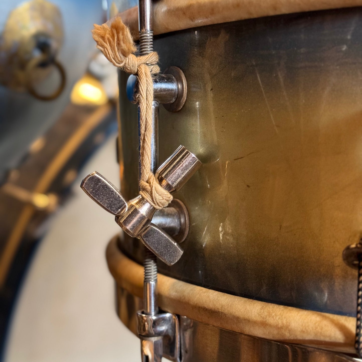 VINTAGE 1920's Leedy & Strupe Trap Kit in Silver & Blue Duco Pearl - 14x28, 9x13, 12x14, 5.5x14
