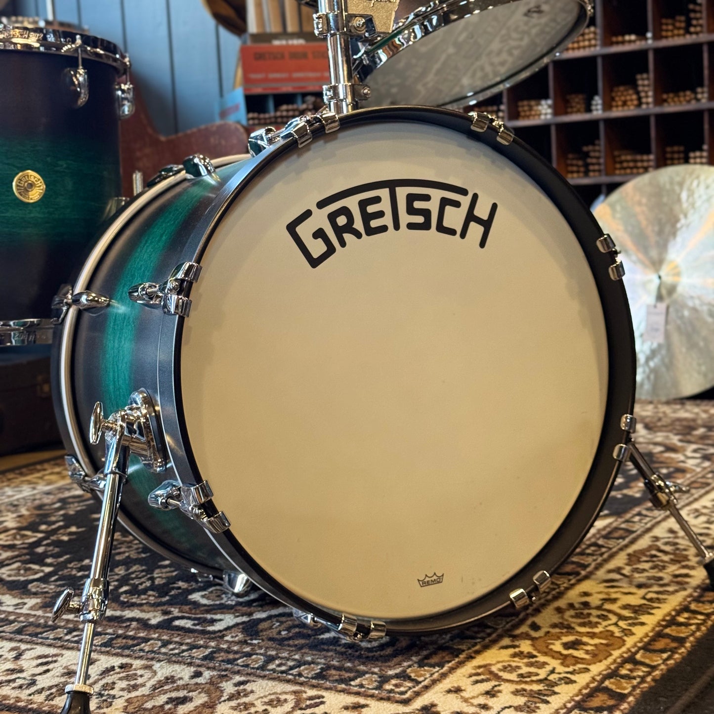 USED 2022 Gretsch Broadkaster in Satin Caribbean Twilight Mist - 14x20, 8x12, 14x14