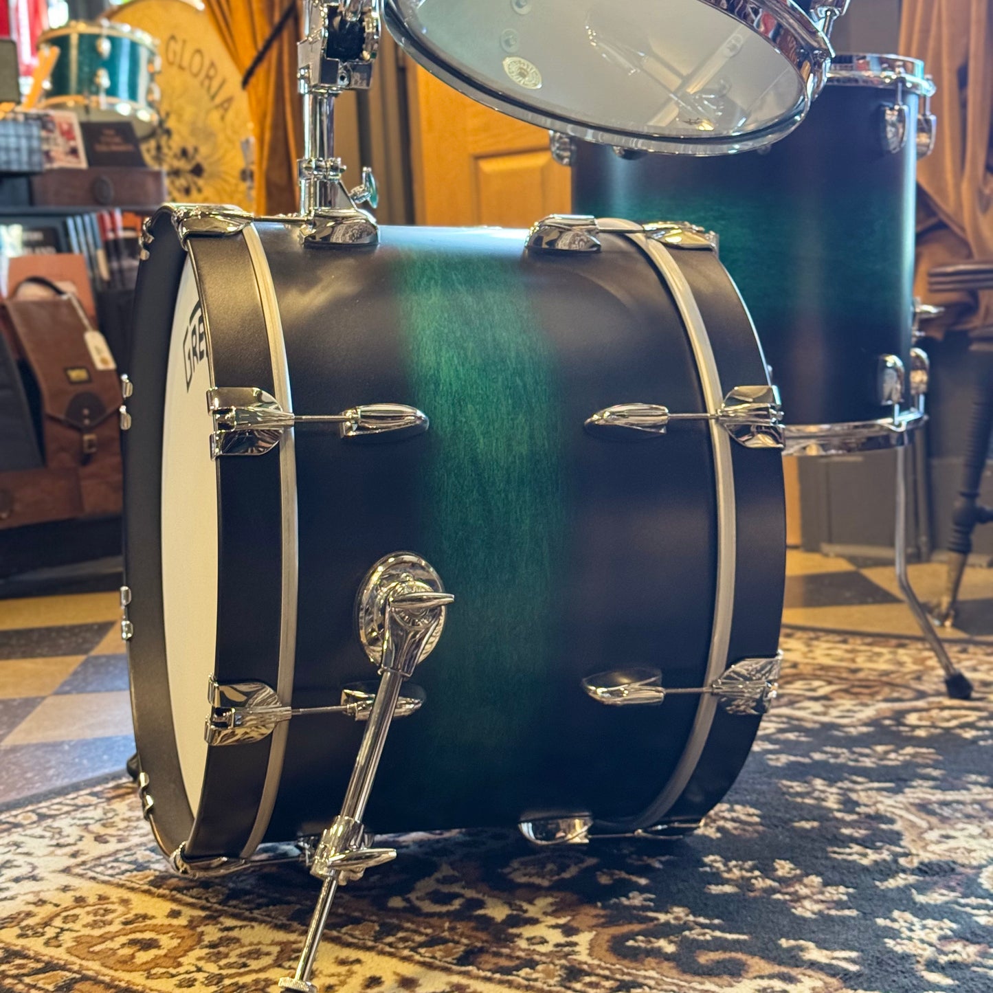 USED 2022 Gretsch Broadkaster in Satin Caribbean Twilight Mist - 14x20, 8x12, 14x14