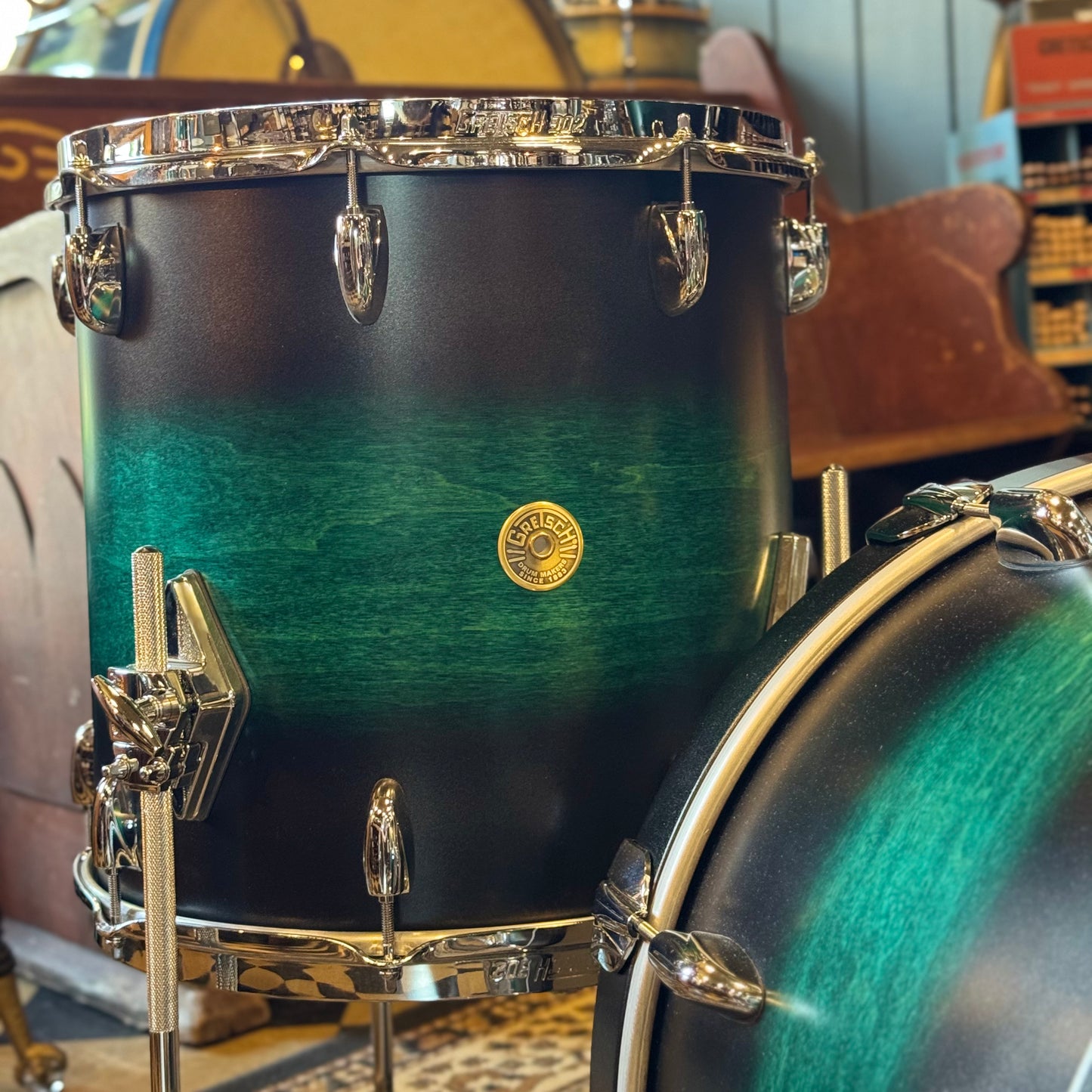 USED 2022 Gretsch Broadkaster in Satin Caribbean Twilight Mist - 14x20, 8x12, 14x14