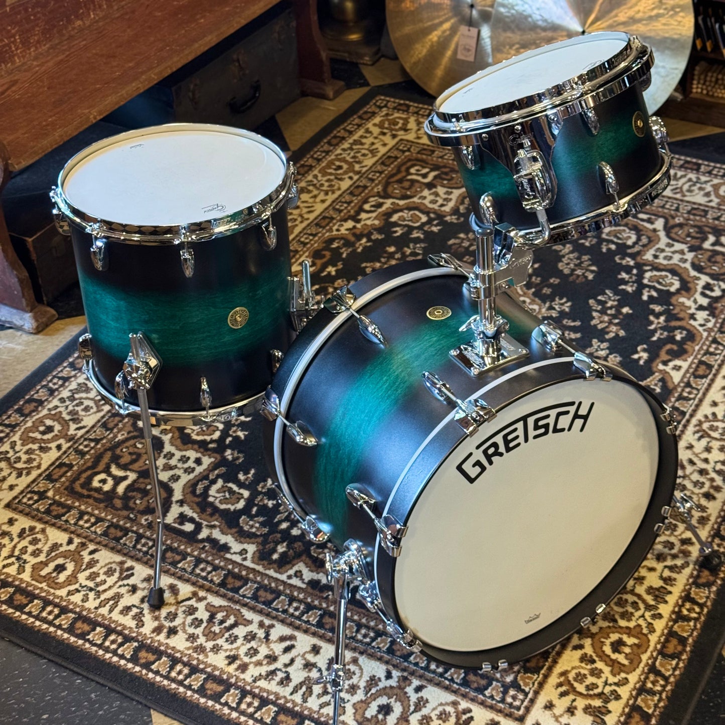 USED 2022 Gretsch Broadkaster in Satin Caribbean Twilight Mist - 14x20, 8x12, 14x14