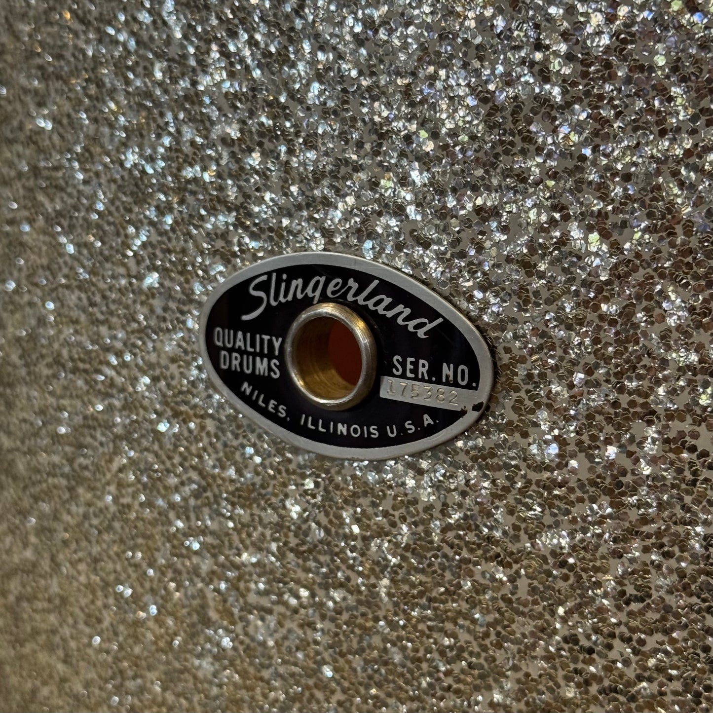 VINTAGE 1970's Slingerland 16x16 Floor Tom in Silver Sparkle