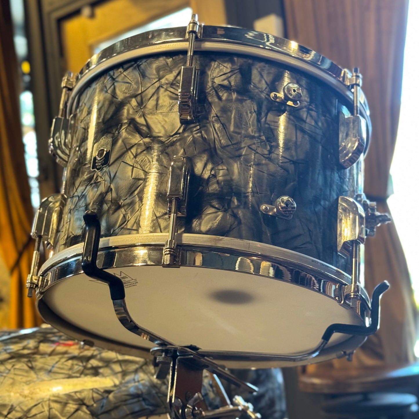 VINTAGE 1940's Leedy Drum Set in Black Diamond Pearl - 14x24, 9x13, 16x16 & 7x14 Broadway Snare Drum