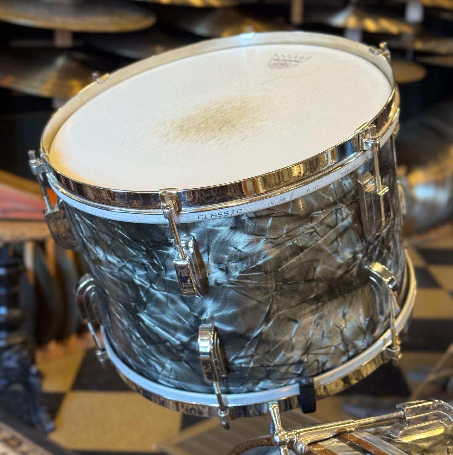 VINTAGE 1940's Leedy Drum Set in Black Diamond Pearl - 14x24, 9x13, 16x16 & 7x14 Broadway Snare Drum