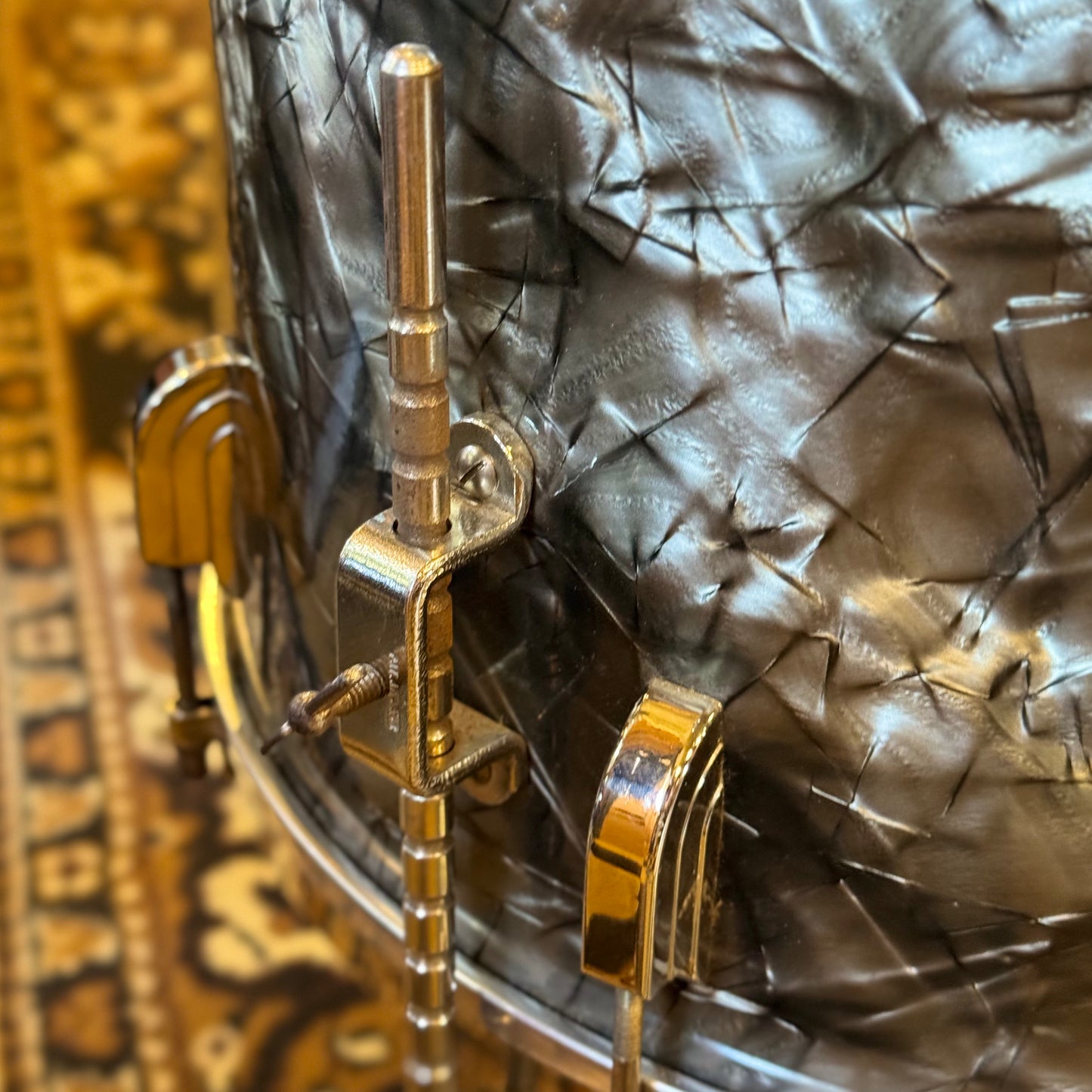 VINTAGE 1940's Leedy Drum Set in Black Diamond Pearl - 14x24, 9x13, 16x16 & 7x14 Broadway Snare Drum