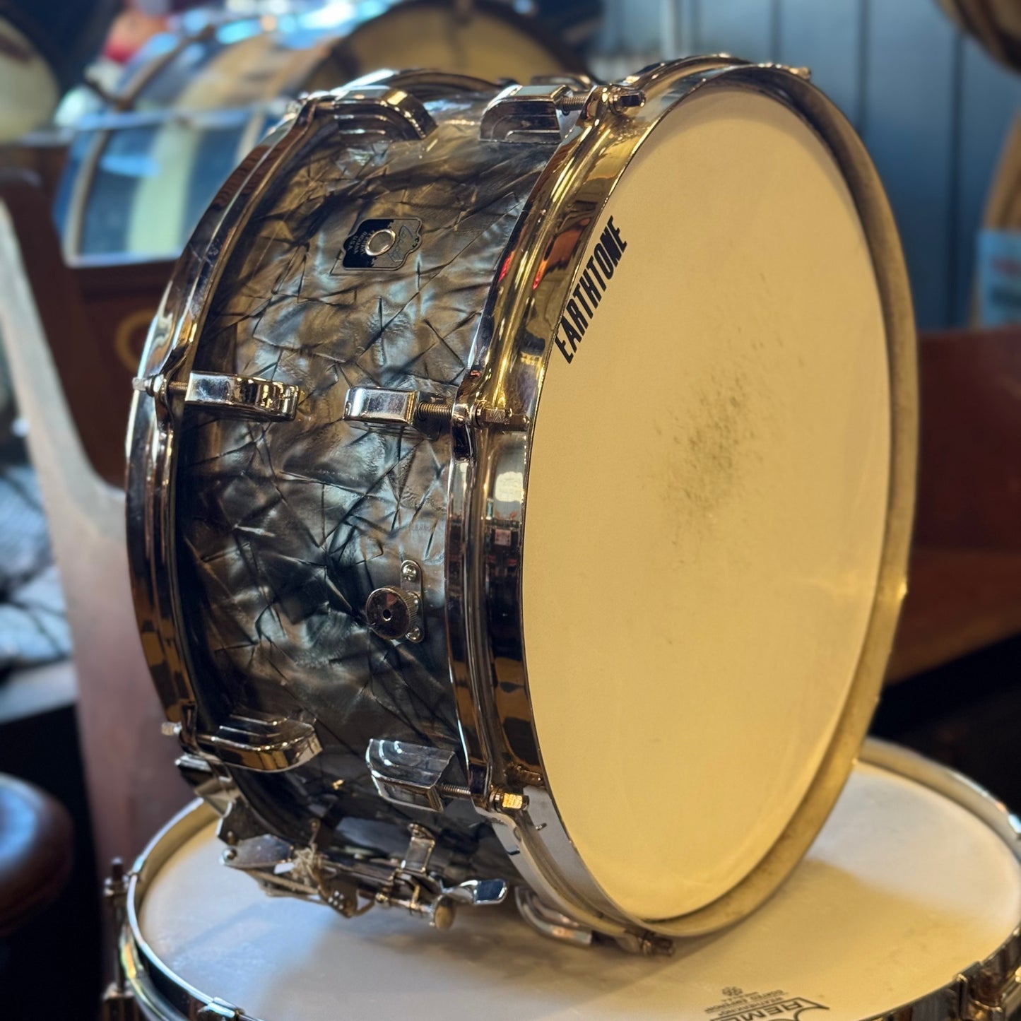 VINTAGE 1940's Leedy Drum Set in Black Diamond Pearl - 14x24, 9x13, 16x16 & 7x14 Broadway Snare Drum