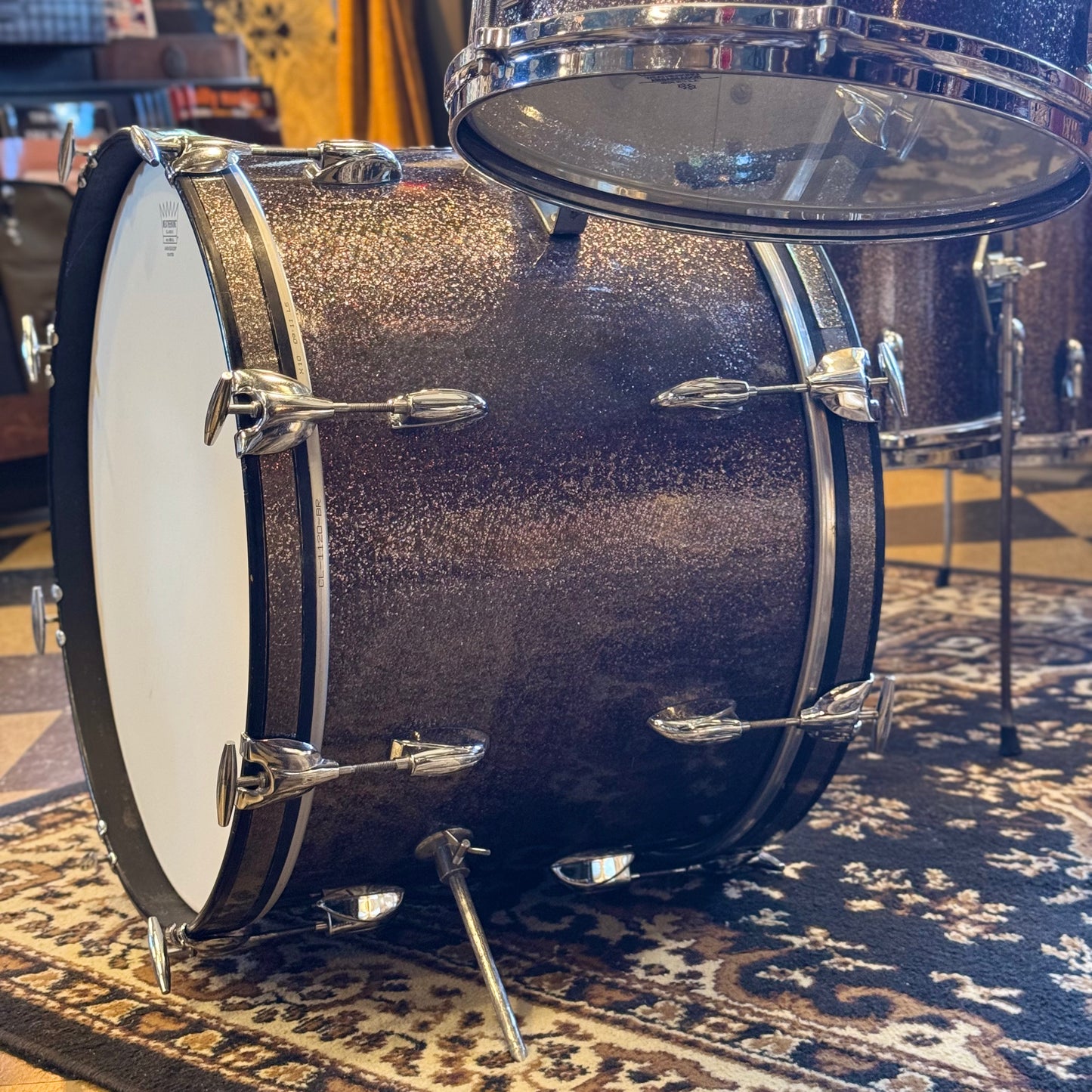 VINTAGE 1960's Gretsch Round Badge Drum Set in Starlight Sparkle - 14x20, 9x13, 14x14, 16x16, 5.5x14