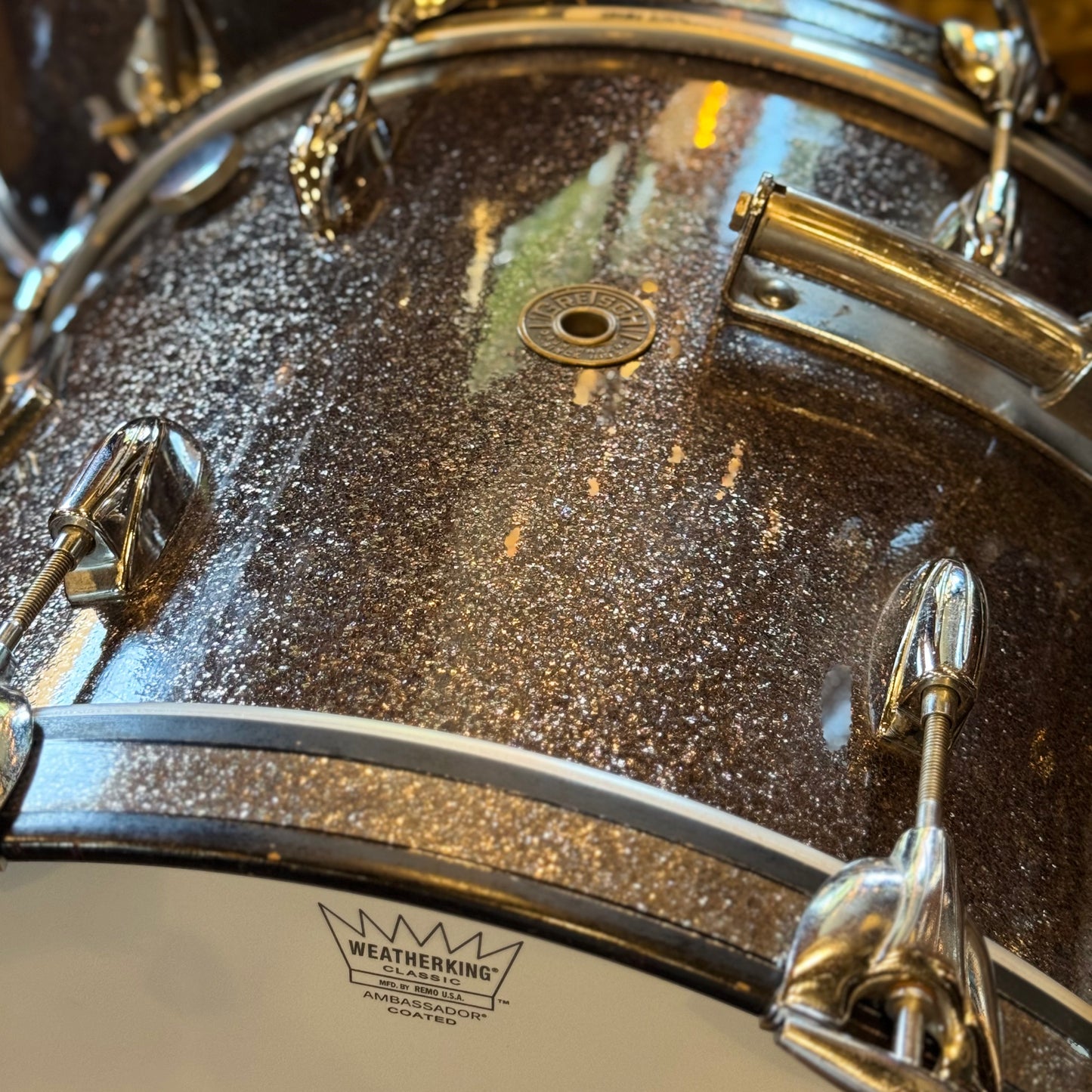 VINTAGE 1960's Gretsch Round Badge Drum Set in Starlight Sparkle - 14x20, 9x13, 14x14, 16x16, 5.5x14