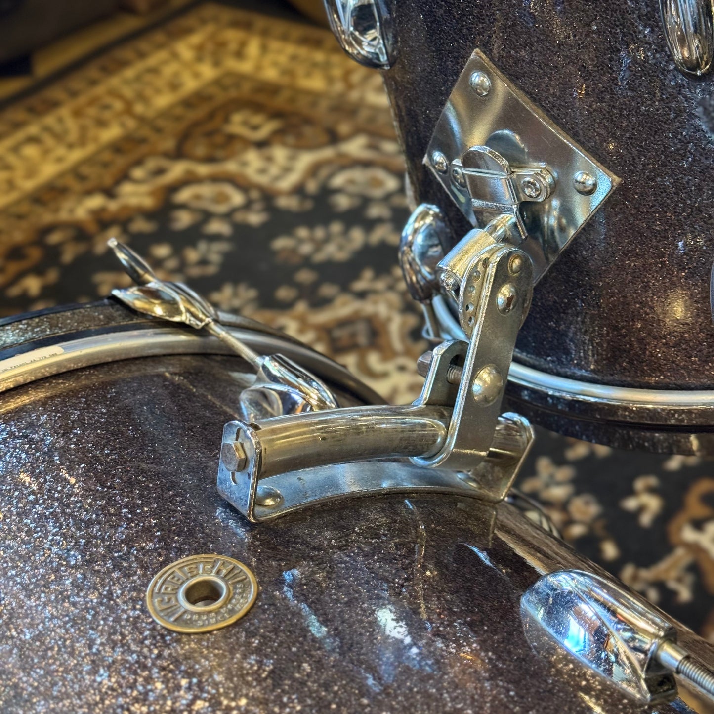 VINTAGE 1960's Gretsch Round Badge Drum Set in Starlight Sparkle - 14x20, 9x13, 14x14, 16x16, 5.5x14