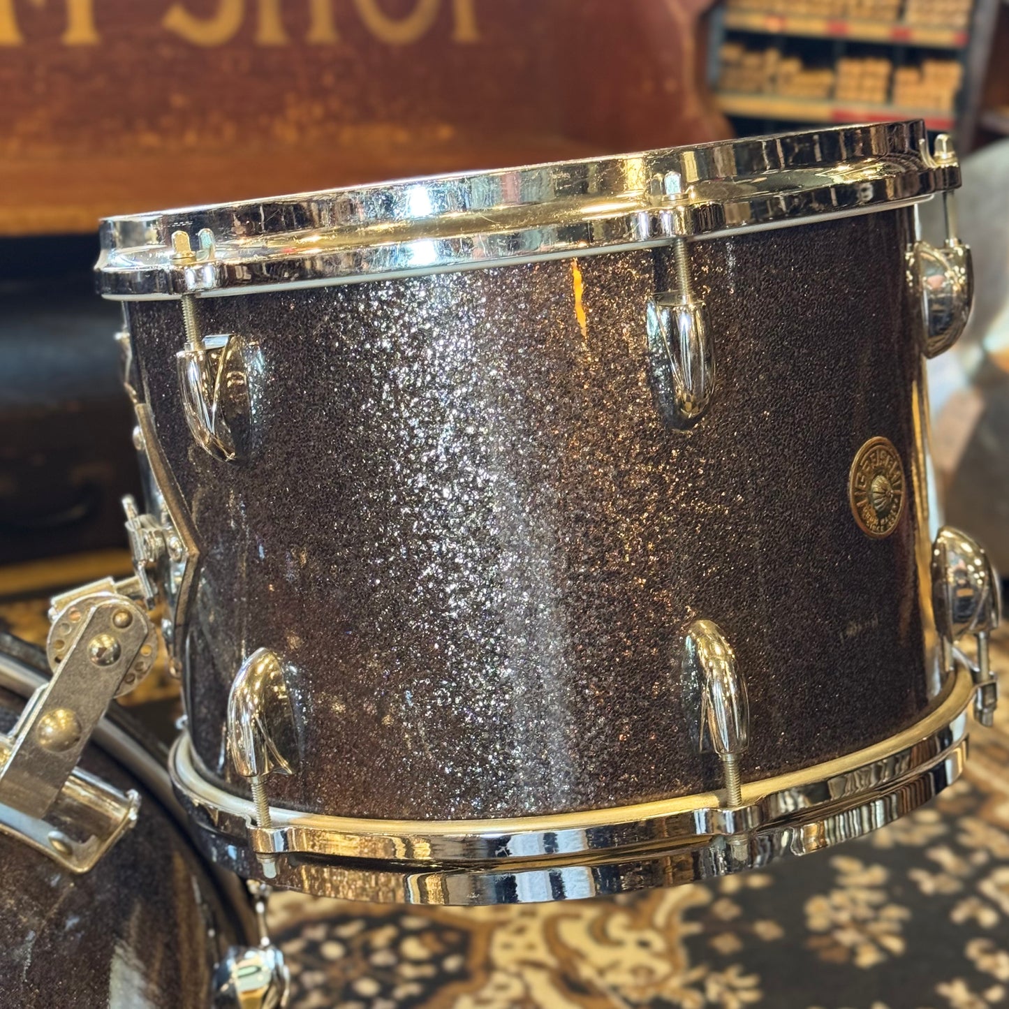 VINTAGE 1960's Gretsch Round Badge Drum Set in Starlight Sparkle - 14x20, 9x13, 14x14, 16x16, 5.5x14