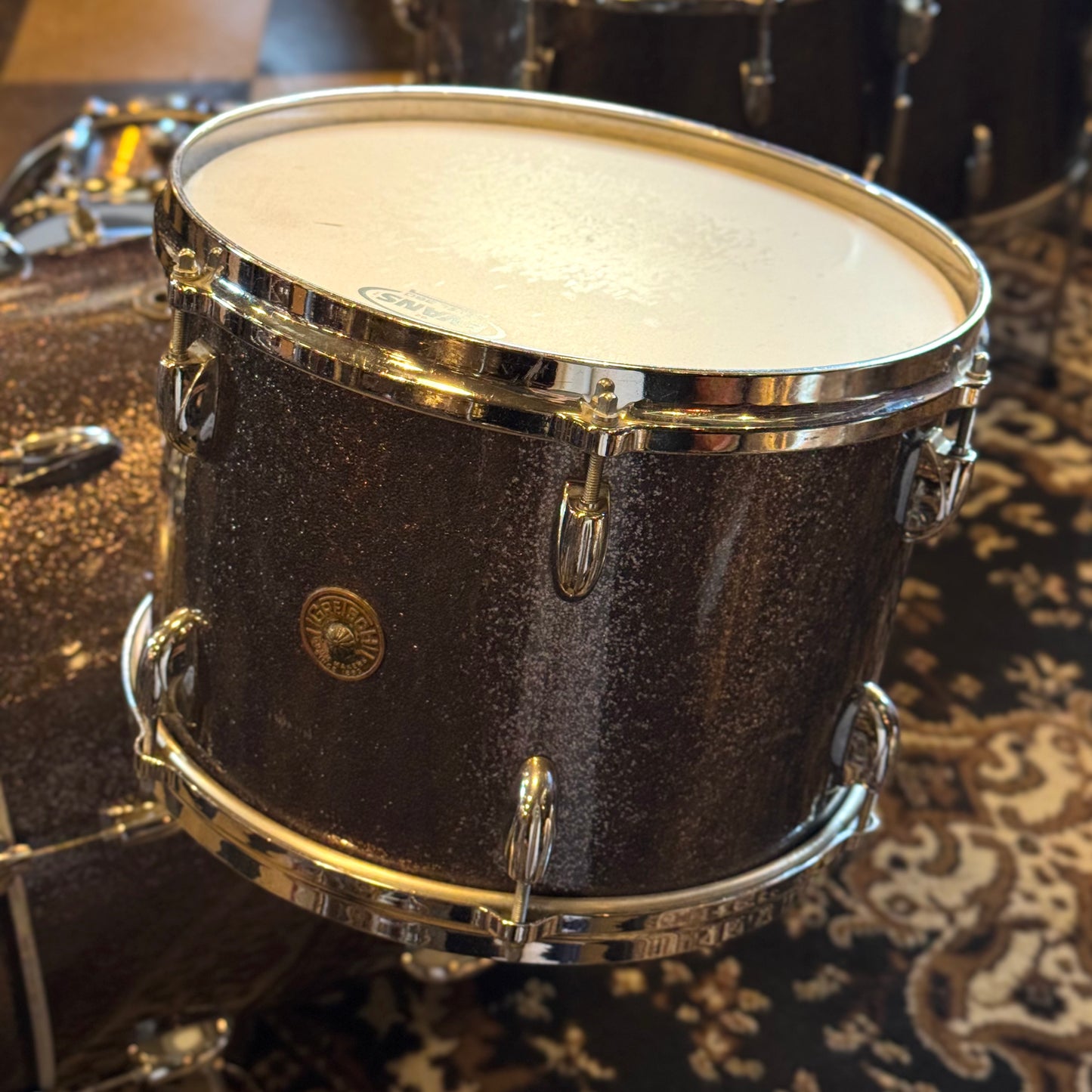 VINTAGE 1960's Gretsch Round Badge Drum Set in Starlight Sparkle - 14x20, 9x13, 14x14, 16x16, 5.5x14