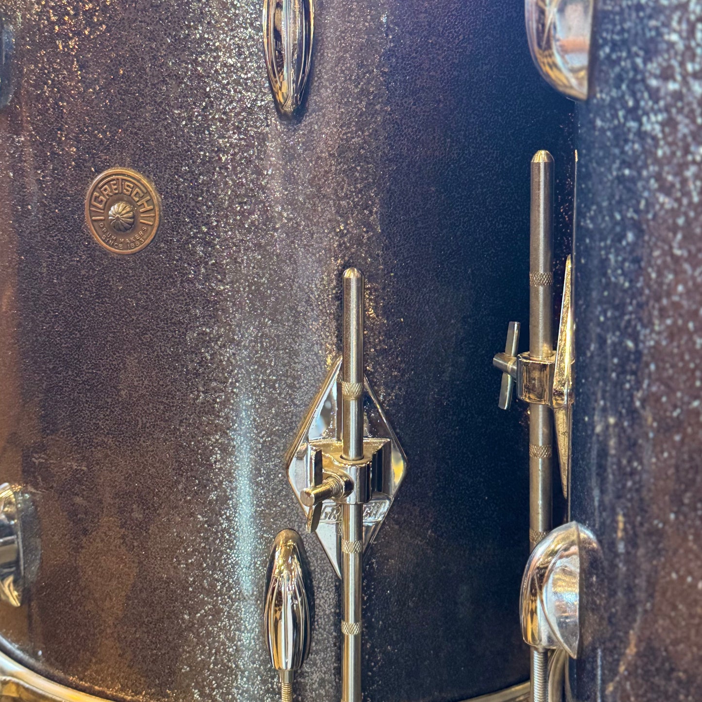 VINTAGE 1960's Gretsch Round Badge Drum Set in Starlight Sparkle - 14x20, 9x13, 14x14, 16x16, 5.5x14