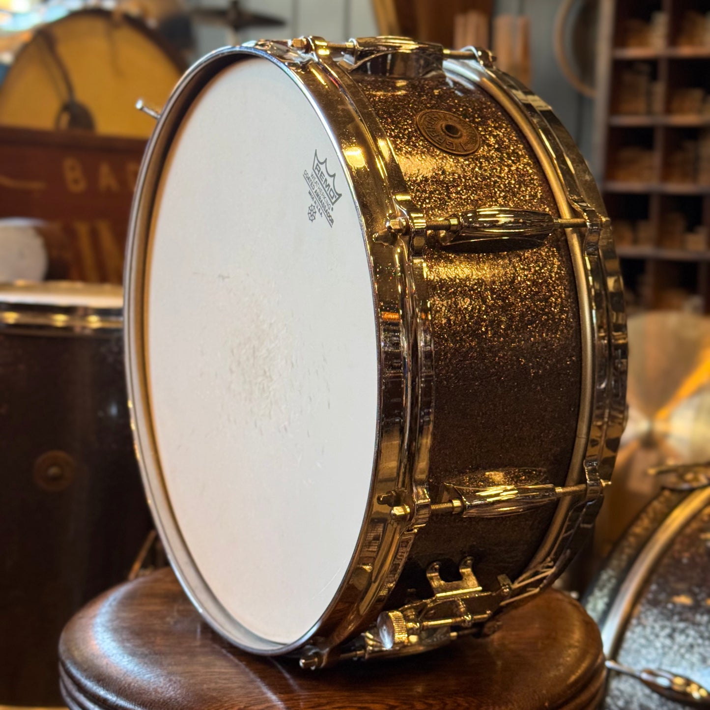 VINTAGE 1960's Gretsch Round Badge Drum Set in Starlight Sparkle - 14x20, 9x13, 14x14, 16x16, 5.5x14