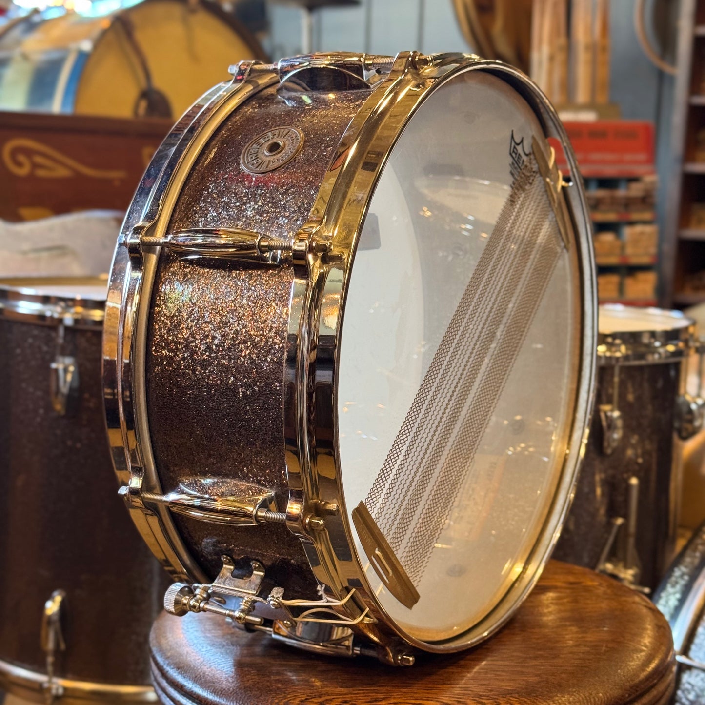 VINTAGE 1960's Gretsch Round Badge Drum Set in Starlight Sparkle - 14x20, 9x13, 14x14, 16x16, 5.5x14