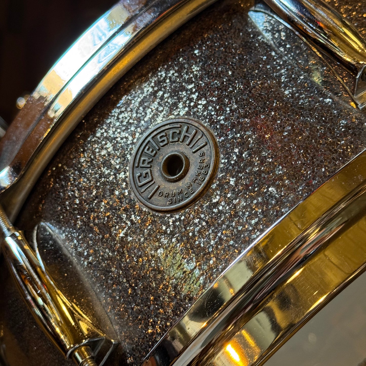 VINTAGE 1960's Gretsch Round Badge Drum Set in Starlight Sparkle - 14x20, 9x13, 14x14, 16x16, 5.5x14